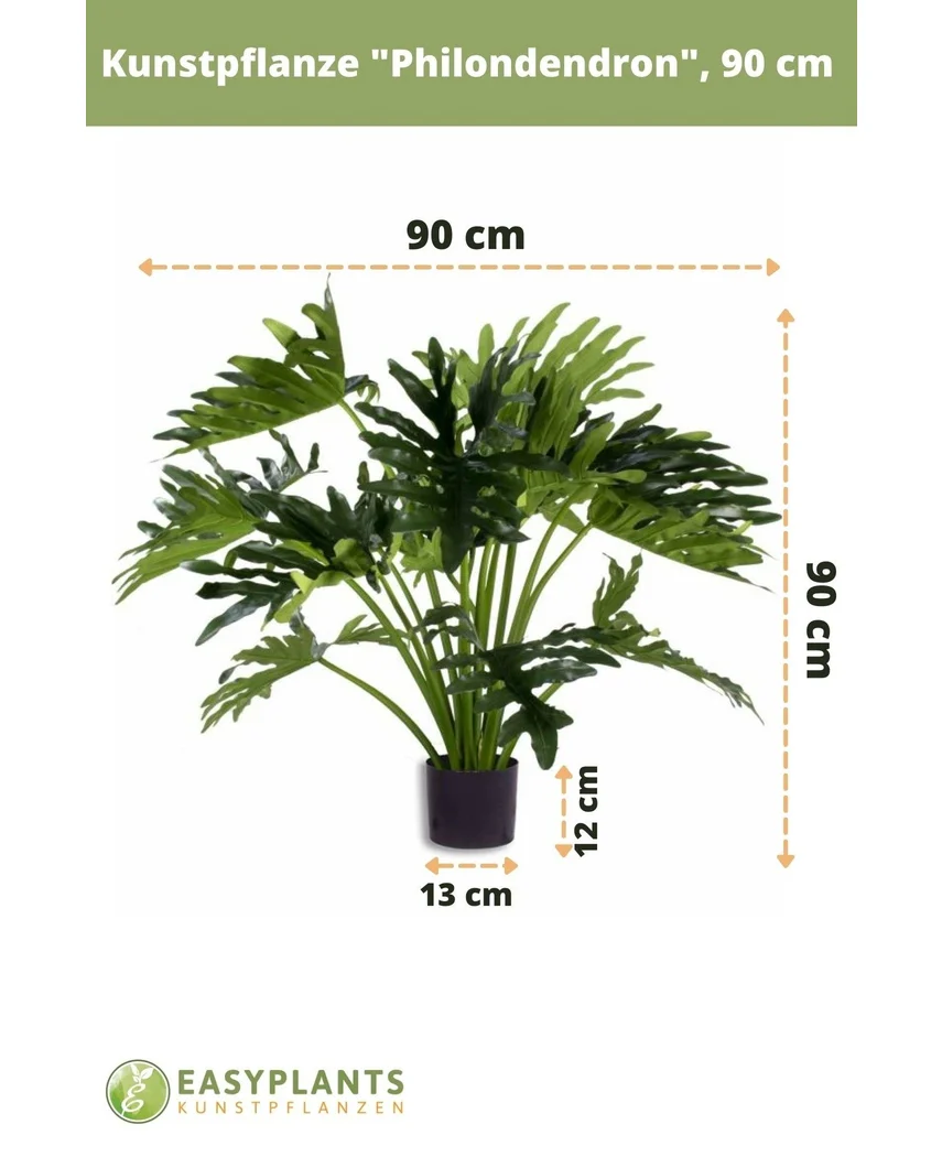 Künstliche Pflanze Philondendron 90 cm - Image 3