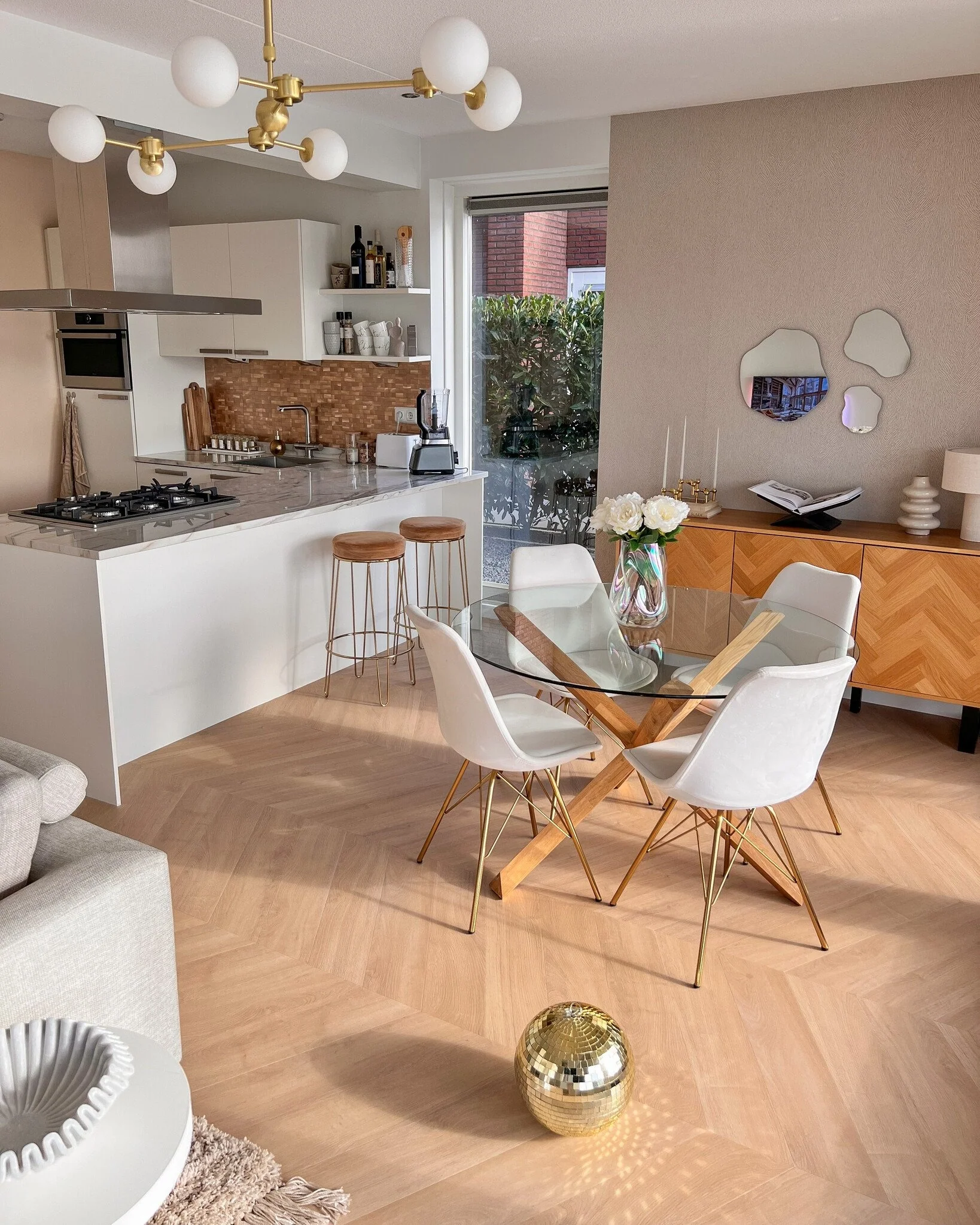 Künstlicher Blumenstrauß Pfingstrose Weiß 39 cm - Image 9